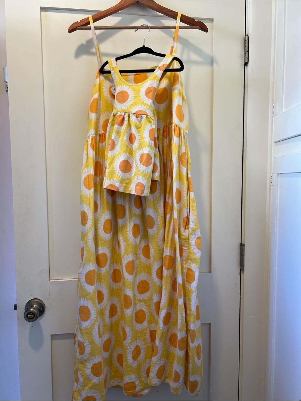 Hanna Andersson Mommy and Me Sunny Sunflower Print Dresses // Size L and 12-18m